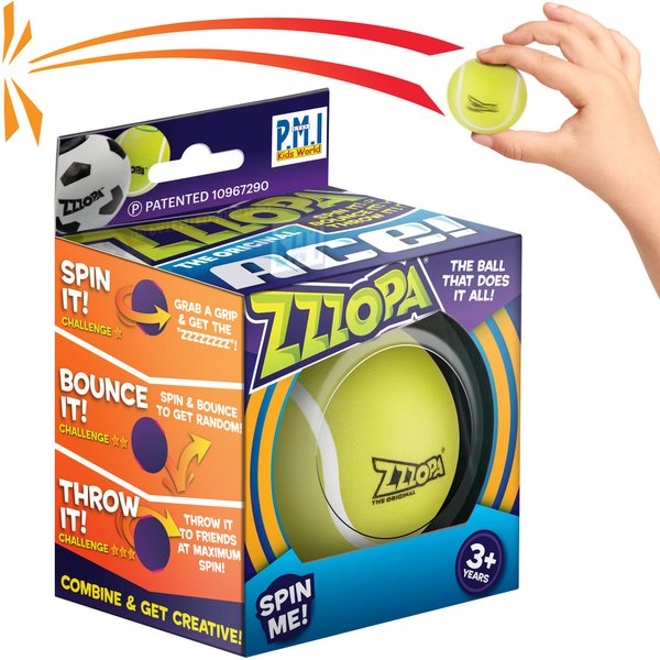 Original ZZZOPA Fidget Balls: ACE! Fidget Stress Ball from Fun Collection | Fidget Toys for Kids: Spin it, Bounce it, Throw it! | 1/20 Collectibles | 6 cm | Fidget Stress Ball Kids’ Toys by P.M.I.