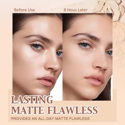 Kaely Oil Control Pressed Powder,Matte Setting Powder Compact,Face Finishing Powder Makeup,Long Lasting Waterproof Powder Foundation,polvo compacto de maquillaje,Lightweight,Vegan,23AD White