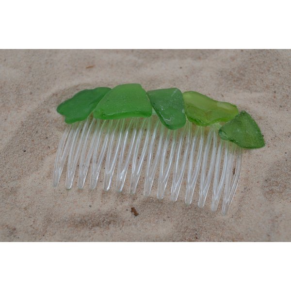 Pretty Green Sea Glass Hair Comb