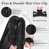 FAVE Kinky Straight Ponytail Natural Black Claw Clip in Ponytail Yaki Ponytail Extension for Black Women Soft & Fluffy Synthetic Kinky Ponytail 24 Inches Clip on Ponytails for Women(1B, 24")