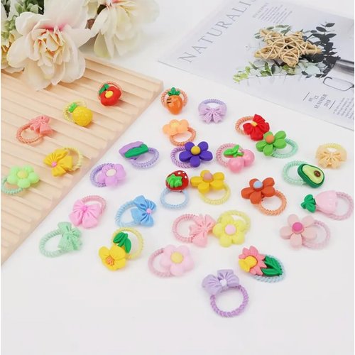 Generic Beauty Queen 20pcs(10pairs) Girl's Elastic Hair Ties Soft Rubber Bands Hair Bands Holders Pigtails Hair Accessories for Girls Infants Toddlers Kids Teens and Children(Style colors)