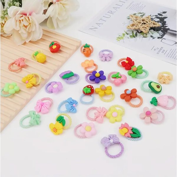 Generic Beauty Queen 20pcs(10pairs) Girl's Elastic Hair Ties Soft Rubber Bands Hair Bands Holders Pigtails Hair Accessories for Girls Infants Toddlers Kids Teens and Children(Style colors)