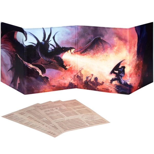 DND DM Screen 5e - D&D Dungeon Master Screen Full Color Print with Customizable Inserts - Dungeons and Dragons GM / Game Master Accessories Gift for Man or Woman. Hide Your Dice Rolls, Maps & Books.