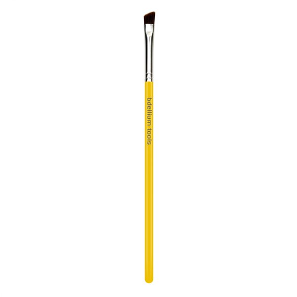 Bdellium Tools Professional Makeup Brush - Studio Series 763 Angled Brow - With Mix of Soft Synthetic & Natural Fibers, For Defining Eyebrows (Yellow, 1pc)