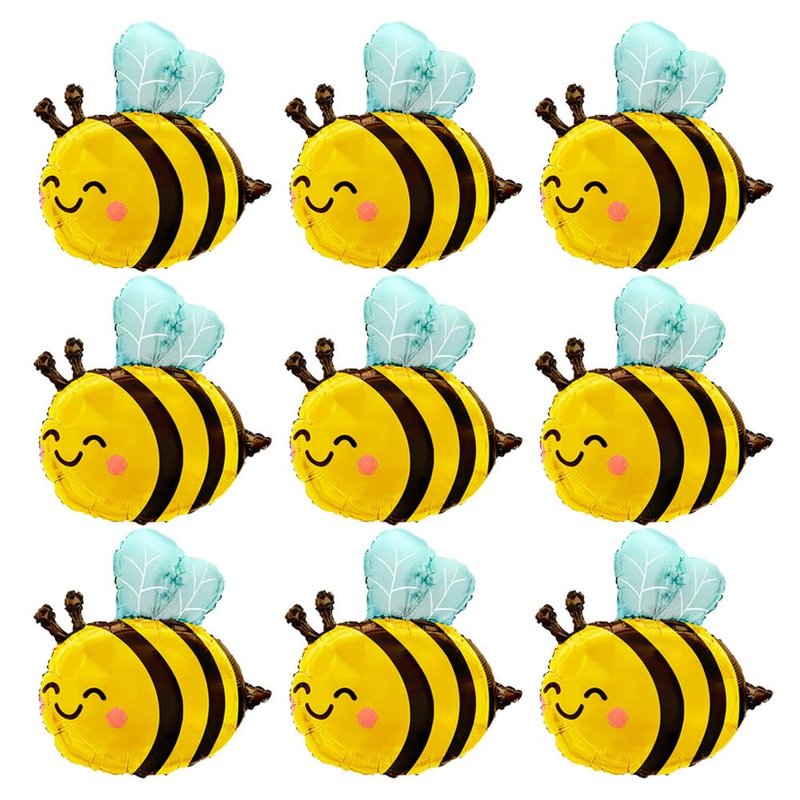 AnnoDeel 12 pcs Bee Foil Balloons, 16inch Bumblebee shaped Balloons ...