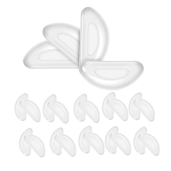 Silicone Eyeglass Nose Pads Sticky, Hypo-allergenic Adhesive Nose Grips for Glasses and Sunglasses 12 Pairs