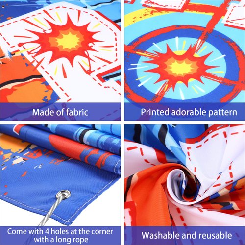 Gun Happy Birthday Supplies Dart Battle Target Water Gun Backdrop for Boy's Birthday Party Themed Party Decorations