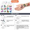 8 Sheets (96PCS) Roller Skate Temporary Tattoos 80s 90s Theme Birthday Party Decorations Supplies Favors Stickers For Kids Girls Boys Gifts Classroom School Prizes Rewards