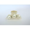 Small/medium clear hair claw clip for fine, thin hair with pearls and crystals (Size: 2.5)