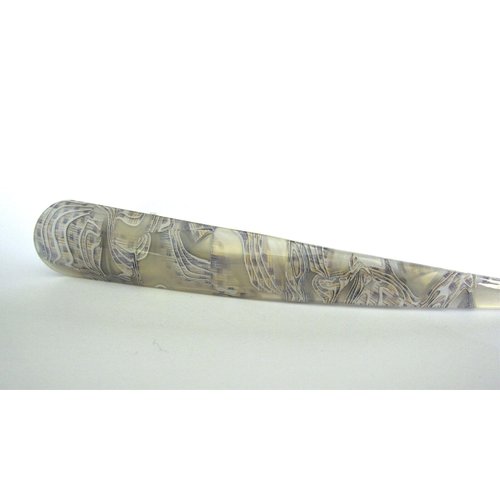 Gray white lilac yellow iridescent marbled acrylic metal alligator hair claw
