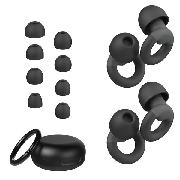 JUSTRVN Ear Plugs for Sleeping, 2 Pairs of Reusable Earplugs for Noise Reduction 25dB-30dB with 8 Ear Tips, Soft Hearing Protection Ear Plugs for Concert,Noise Sensitivity, Study & Work