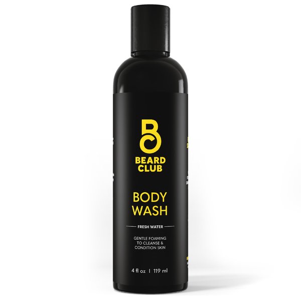 Beard Club Fresh Water Body Wash: Invigorating All-in-One Shower Gel for Men, Deep Cleansing & Moisturizing Formula, Sulfate-Free, with Natural Essential Oils, 4 fl oz