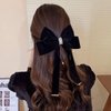 SINIDE Velvet Hair Bow Tail Satin Bow Long Tail Headpieces Winter Hair Barrette Headwear Hair Accessories for Women and Girls Gifts, Elegant Hair Decor for Wedding Prom Dating