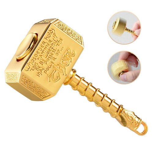 Hammer Fidget Spinners Chain Metal, Gold Fidget Spinner, Fidget Pad, Rainbow Gold Fidgit Spinner Gift for Kids Adults, Fidgets Infinity Cube Blocks Stress Fidgit Toy Set Party Favors Goody Bag Filler