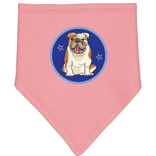 inktastic Bulldog Dog Funny Puppy Baby Bandana Bib Mauve and Natural 397e3