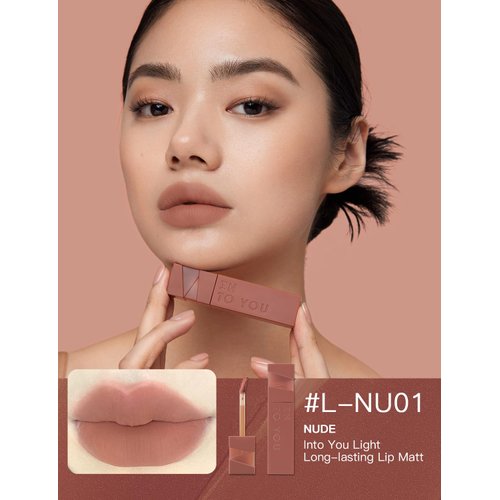 INTO YOU Matte Lipstick Velvet Lip Stain Lip Mud Long Lasting Waterproof Lipstick Lip Gloss Makeup Moisturizing Lipstick for Women(L-Nu01)