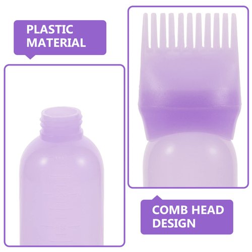 FRCOLOR 3pcs Medicine Bottle Color Applicator Bottle Root Applicator Bottle Hair Dye Dispenser Bottles Hair Dye Bottle Applicator Comb Salon Hair Dye Bottles Shampoo Plastic Hair Roots