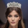 Samky Bride's Bridal Headpiece Rhinestone Wedding Tiara Crown Crystal Hair Accessories for Woman