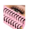 Generic Mink Lashes 10 Pairs Natural Soft B curl 3D False Eyelashes with Eyelash Glue for Women, black