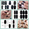 WOKOTO 20 Sheets 280 Pieces Black Nail Wraps Full Nail Stickers for Girls Women Gel Nail Strips Punk Style Self Adhesive Nail Polish Stickers Full Cover Nail Decals for Nails Nail Color Strips