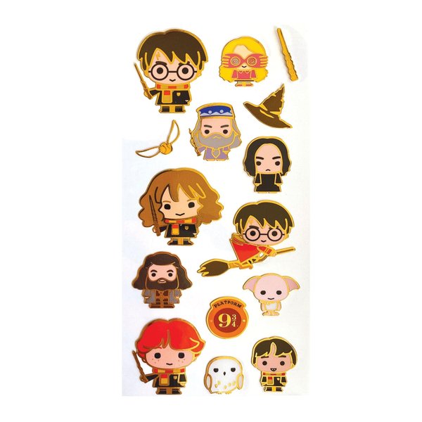 Playhouse Harry Potter Chibi Characters Shiny Foil Enamel Effect Sticker Sheet - 1 Pack