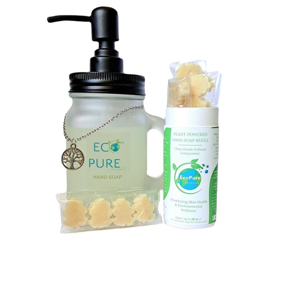 Zero Waste Liquid Hand Soap Refills Eco-Friendly and Plastic Free Purely Plant Powered Ingredients! 4 pods makes 48 oz Orange, Lemon Sugar, Earth's Element, Lavender