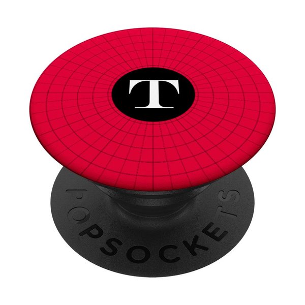 Cell Phone Pop Out Holder,Red and Black Spiderweb Letter T PopSockets Grip and Stand for Phones and Tablets