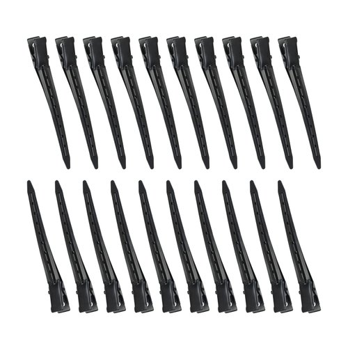 20 Pcs 3.5 Inches Duck Bill Hair Clips Black Metal Alligator Curl Clips with Holes Styling Clips for Salon Hair Extensions