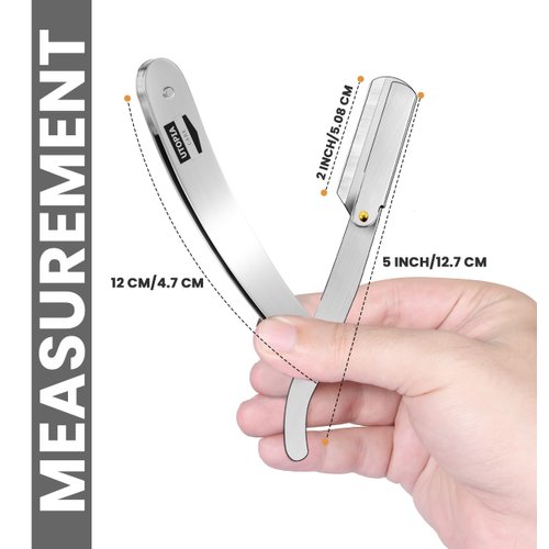 Utopia Care Professional Barber Straight Edge Razor Safety with 100-Pack Derby Blades - 100 Percent Stainless Steel (Silver)