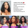 UMEGIRL Curly Bob Wigs Human Hair for Black Women 4x4 Lace Closure Wig Short Bob Wig Human Hair Water Wave Wet and Wavy Wigs Plucked with Baby Hair Natural Color 14inch