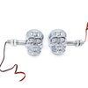 PerfecTech Motorcycle 10mm Screw Skull Head LED Amber Turn Signal Indicator Light (Chrome)
