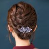 Sankuwen Crystal Rhinestones Hair Barrette French Hair for Women Small Hairpin for Mom Butterfly Hair Clips (Purple)