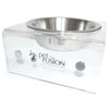 PetFusion Elevated Dog & Cat Bowls, 8" x 8" x 4", Stainless Steel & Acrylic, Mix & Match, 12 Month Warranty