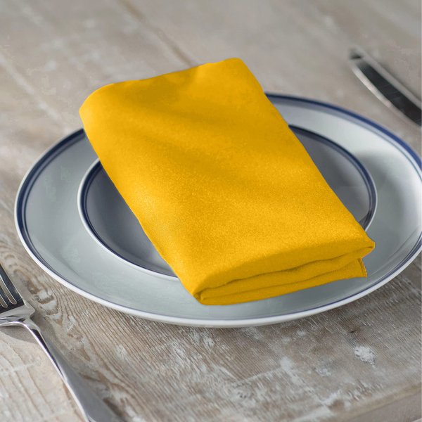 LA Linen 10-Pack Poly Poplin Napkin, Soft Cloth Napkins, Washable Reusable Napkins, Stain and Wrinkle Resistance Table Napkins for Dinner, Wedding, Parties, 17 by 17-Inch, Yellow Dark