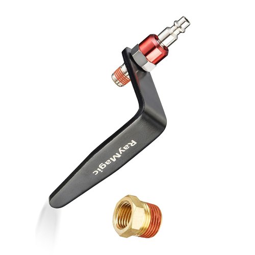 RayMagic Steel Pneumatic Tool Rafter Hook Hanger, Lightweight, Durable,Reusable Metal Organaizer Adjustable Easy Install Hooks With 1/4" Air Tool Swivel Fitting, for Air Nailer, 1-Piece Brass Fitting