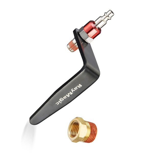 RayMagic Steel Pneumatic Tool Rafter Hook Hanger, Lightweight, Durable,Reusable Metal Organaizer Adjustable Easy Install Hooks With 1/4" Air Tool Swivel Fitting, for Air Nailer, 1-Piece Brass Fitting