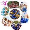 4Pcs Metallic Cheerleading Pom Poms for Kids, Creatiee 2 Pair Cheerleader Cheering Squad Pompoms for Boy Girl School Sports Games Team Spirit Cheer (Blue-Gold)