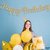 KatchOn, Cursive Glitter Gold Happy Birthday Banner - Pre-Strung, 10 Feet, No DIY | Real Gold Birthday Party Decorations | Gold Happy Birthday Sign for Girls, Gold Happy Birthday Decorations for Women