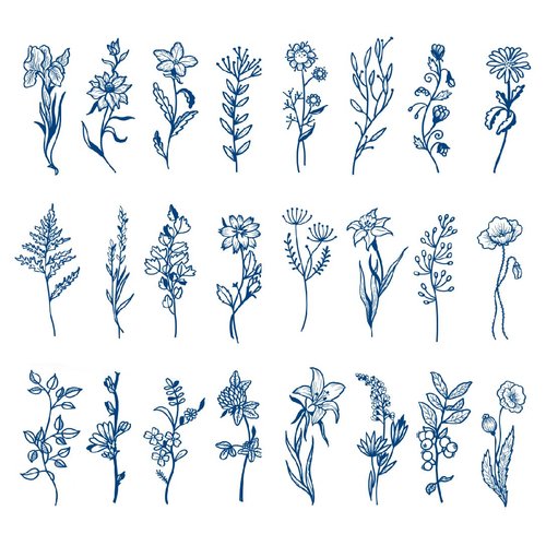 Oottati 6 Sheets Semi Permanent Waterproof Temporary Tattoos Small Tiny Cute Flowers Leaf, 2 Weeks Long Last, 100% Plant-Based Ink Infinity Realistic Stickers