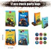 XIPEGPA Truck Car Party Favors Set Truck Cars Keychains Slap Bracelet DIY Stickers Straws Car Bags for Kids Truck Car Themed Birthday Party Supplies Goodie Bag Fillers (Truck Car)