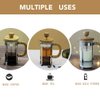Sivaphe 12 oz French Press Coffee/Tea Maker Single Cup Espresso Press Stainless Steel Filter 0.35L High Borosilicate Carafe Durable Bamboo Handle Small Coffee Maker