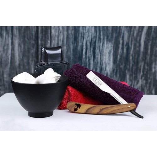 100 BLADES + Facón Professional Wooden Straight Edge Barber Razor - Salon Quality Cut Throat Shavette