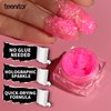 Teenitor Face Glitter, Pink Body Glitter Gel, Holographic Glitter for Face and Body, Hair, Gel Glitter Makeup for Festival Party Cheer Glitter