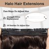 SilkStrands Invisible Wire Hair Extensions with Adjustable 4 Secure Clips 20 Inch Halo Hair Extensions on Soft Transparent Lace Choclate Brown Hair Extensions Long Wavy Hair Extensions for Women