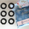 SILVR BEAR Luxury Satin Skinny Scrunchies, Small Satin Hair Ties for Thin Hair, Hair Tie Scrunchies for Women, Girls and Men, Softer than Silk Scrunchies, 6 Pack ponytail holders - Black Skinny