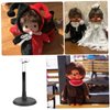 IMIKEYA Bear Doll Storage Shelves (2pcs), Plastic Toy Figures Stand for 16 Inch Dolls, Puppet, Woody, OMG Dolls, Stuffed Toys, Black