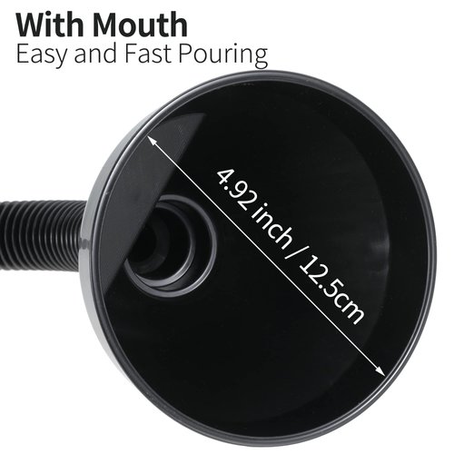 Wide Mouth Oil Funnel with Flexible Extension Nozzle Hose with Handle Mesh Screen Filter for Cars Motorcycles Engine Oil Kerosene Gasoline Gas Fuel Diesel Water Fluid Coolant Liquid Black 1PC (1)