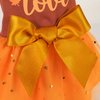 Fitwarm Thanksgiving Fall in Love Dog Dress, Sparkly Dog Clothes for Small Dogs Girl, Holiday Pet Tutu Dress, Cat Outfit, Brown, Orange, Medium