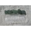 Shades of Genuine Dark Green Sea Glass Hair Comb