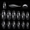 NMKL38 120PCS/Case Diamond Dual Forms for Polygel Nail Extension Mold Clear Full Cover False Nail Tips Hybrid Gel Acrylic Nail System Forms 12 Sizes